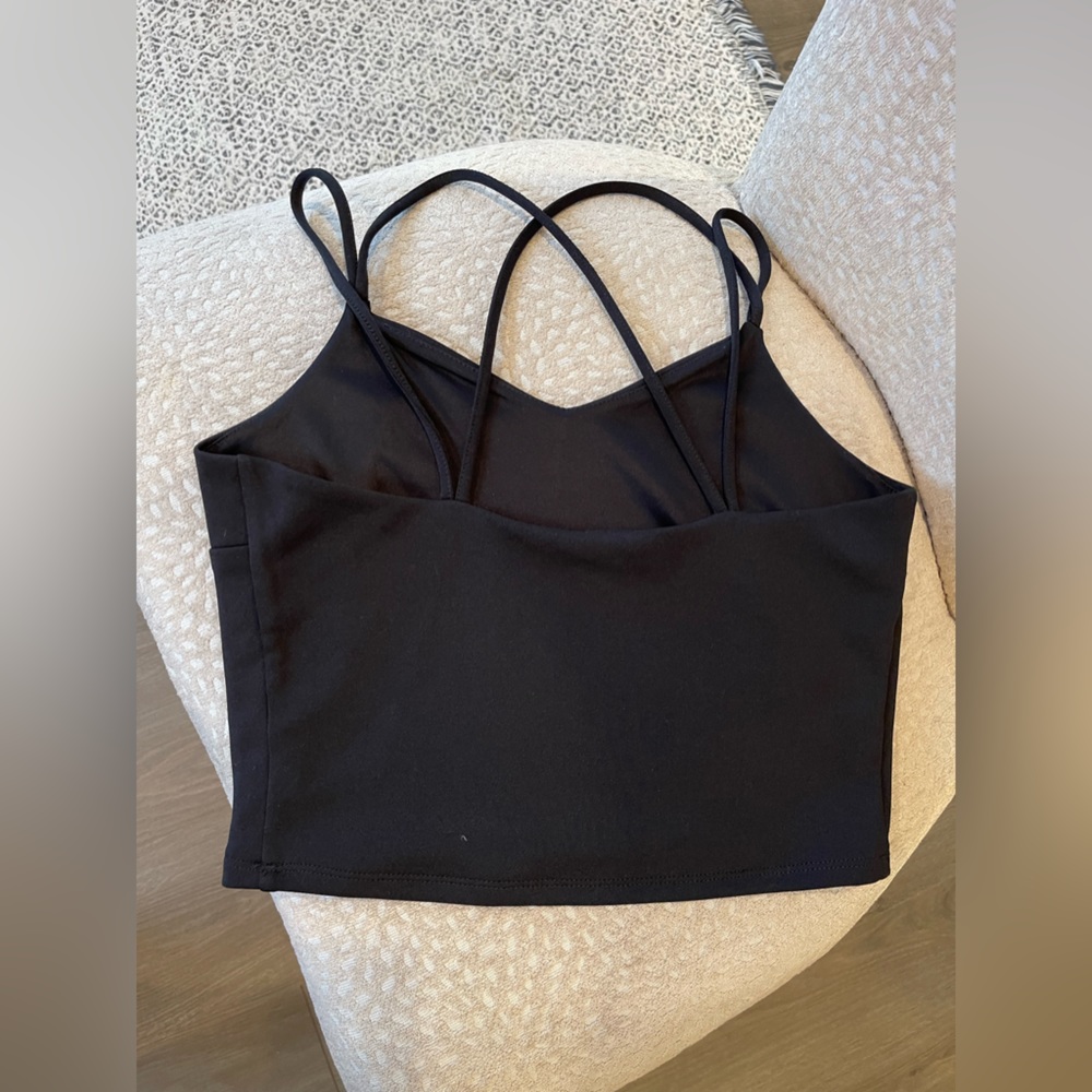 Black Cropped Strappy Top Express Size Small NWOT